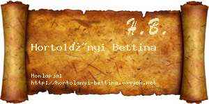 Hortolányi Bettina névjegykártya