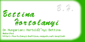 bettina hortolanyi business card